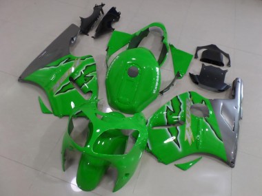 2000-2001 Kawasaki ZX12R Motorcycle Fairings - Green Silver UK