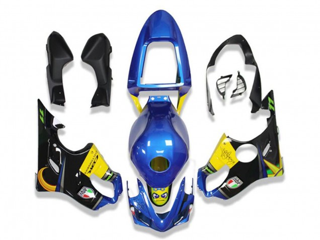 2001-2003 Honda CBR600 F4i Motorcycle Fairings - Blue Yellow Glossy Black Shark UK
