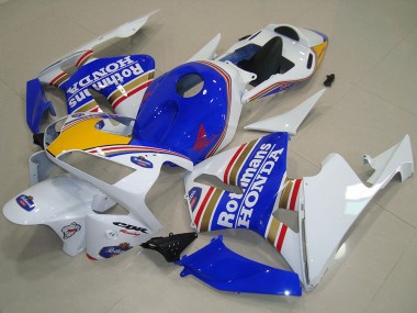 2003-2004 Honda CBR600RR Motorcycle Fairings - White Blue Yellow Rothmans UK