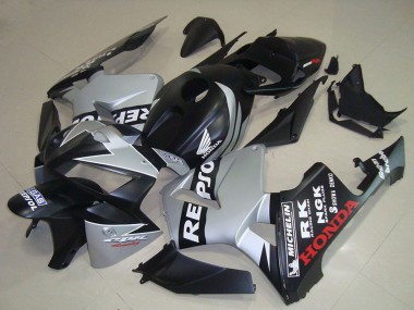 2005-2006 Honda CBR600RR Motorcycle Fairings - Matte Black Silver Repsol UK