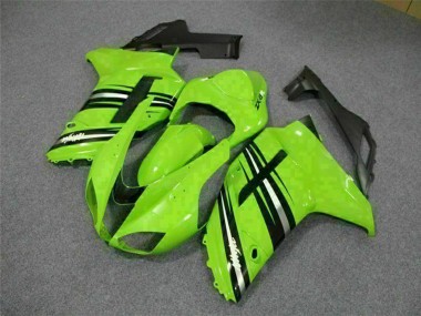 2007-2008 Kawasaki ZX6R Motorcycle Fairing Kits - Green Black UK