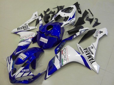 2007-2008 Yamaha YZF R1 Motorcycle Fairings - White Blue Becker Motul UK