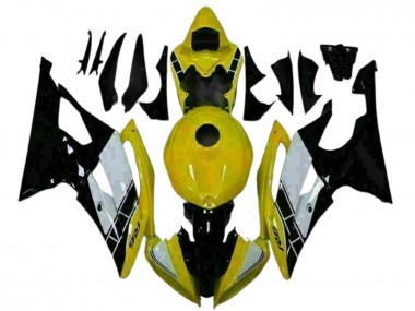 2008-2016 Yamaha YZF R6 Motorcycle Fairings - Yellow White Glossy Black UK