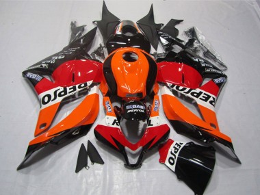 2009-2012 Honda CBR600RR Motorcycle Plastics - Orange White Red Glossy Black Repsol UK