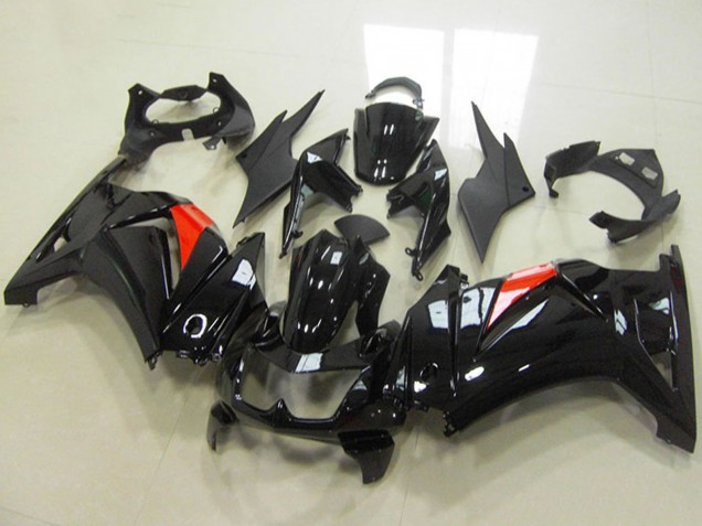 2008-2012 Kawasaki ZX250R Motorcycle Fairings - Glossy Black Red UK