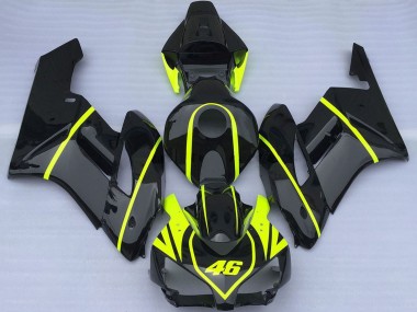 2004-2005 Honda CBR1000RR Motorcycle Fairings - Glossy Black High Viz Yellow 46 UK