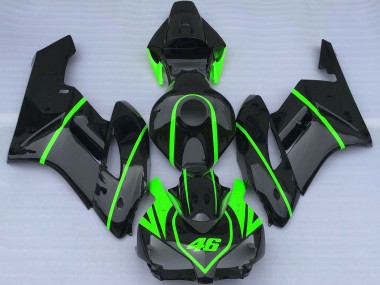 2004-2005 Honda CBR1000RR Motorcycle Fairings - Glossy Black High Viz Green UK