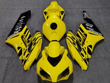 2004-2005 Honda CBR1000RR Motorcycle Fairings - Yellow Glossy Black Flame UK