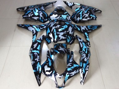 2009-2012 Honda CBR600RR Motorcycle Fairings - White Blue Camouflage UK