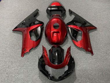 2001-2003 Suzuki GSXR 600 / GSXR 750 Motorcycle Fairings - Red Glossy Black UK