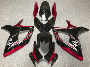 2006-2007 Suzuki GSXR 600 / GSXR 750 Motorcycle Fairing - Red Glossy Black UK