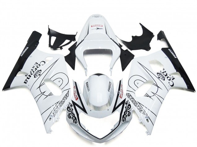 2001-2003 Suzuki GSXR 600 / GSXR 750 Motorcycle Fairing - White Black Corona Alstare UK