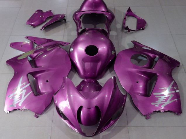 1996-2007 Suzuki GSXR 1300 Motorcycle Fairings - Glossy Pink Silver Logo UK
