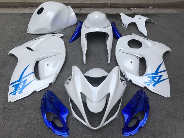 2008-2020 Suzuki GSXR 1300 Motorcycle Fairings - Glossy White Blue UK