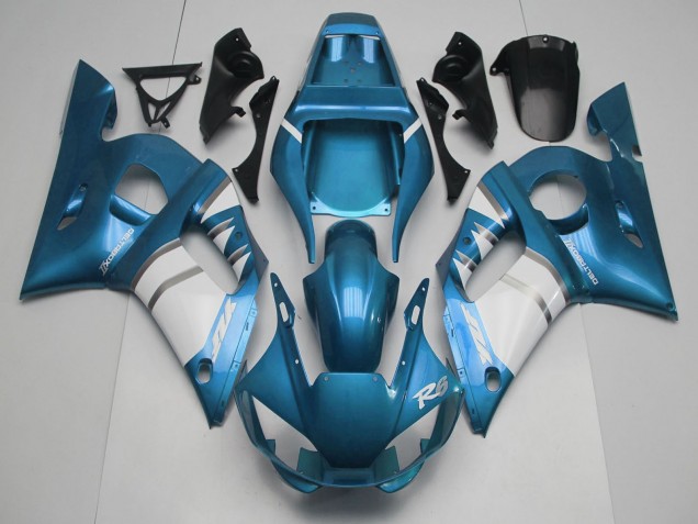 1998-2002 Yamaha R6 Motorcycle Fairings - Blue White Silver UK