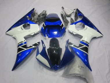 2005 Yamaha R6 Motorcycle Fairings - Blue White Glossy Black UK