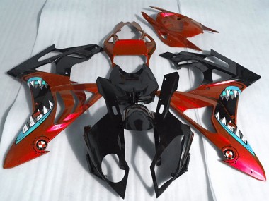 2017-2018 BMW S1000RR Motorcycle Fairings - Red Glossy Black Shark UK