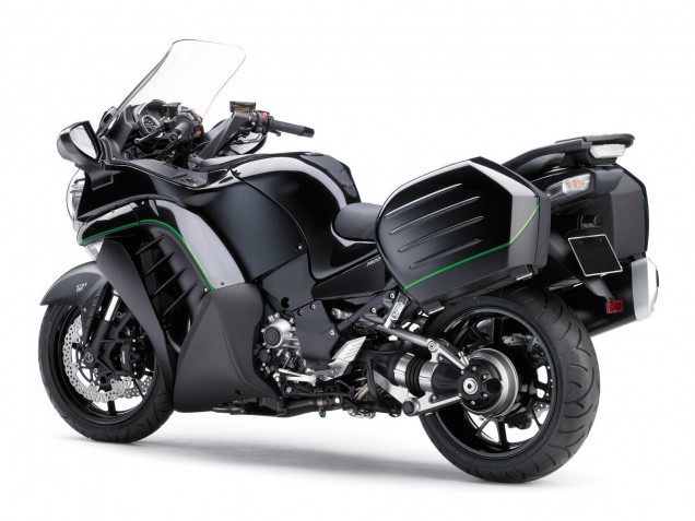 2007-2009 Kawasaki GTR1400/ZG1400 Motorcycle Fairings - Matte Black Green Line UK