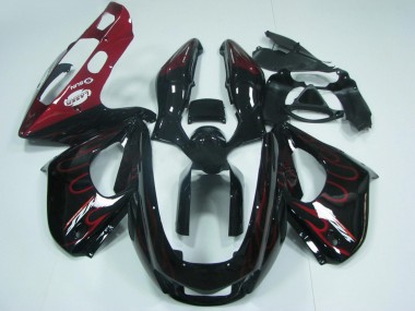 1997-2007 Yamaha YZF 1000R Thunderace Motorcycle Fairings - Black with Red Flame UK