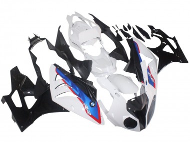 2009-2014 BMW S1000RR Motorcycle Fairings - White Red Blue Glossy Black HP Becker Carbon UK