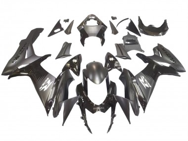 2011-2024 Suzuki GSXR 600 / GSXR 750 Motorcycle Fairings - Matte Black Glossy Black White Decal UK