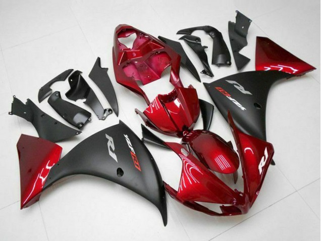 2009-2011 Yamaha YZF 1000 R1 Motorcycle Fairings - Red Matte Black UK