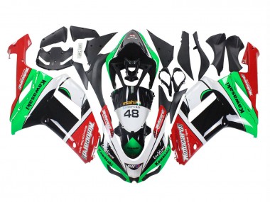 2007-2008 Kawasaki ZX6R Motorcycle Fairings - Green Red UK