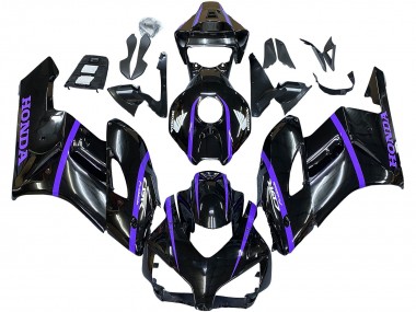 2004-2005 Honda CBR1000RR Motorcycle Fairings - Glossy Black Purple Stripe UK