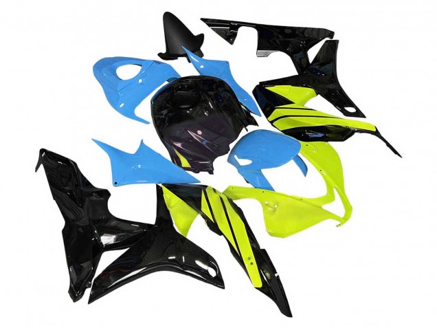 2007-2008 Honda CBR600RR Motorcycle Fairings - Blue Yellow Glossy Black UK
