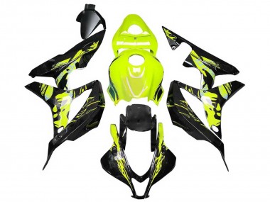 2007-2008 Honda CBR600RR Motorcycle Fairings - Yellow Glossy Black UK