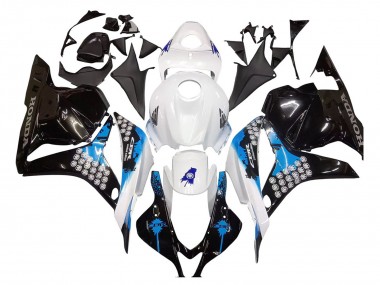 2009-2012 Honda CBR600RR Motorcycle Fairings Kit - White Blue Glossy Black UK