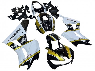 2013-2023 Honda CBR600RR Motorcycle Fairings - White Gold Glossy Black Repsol UK