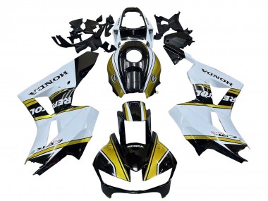 2013-2023 Honda CBR600RR Motorcycle Fairings - White Gold Glossy Black Repsol UK