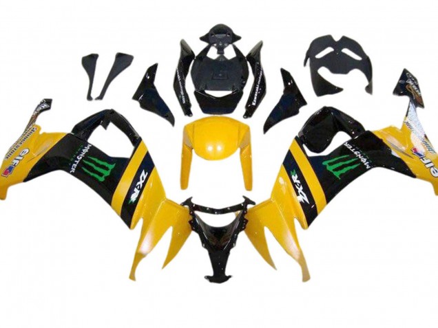 2008-2010 Kawasaki ZX10R Motorcycle Fairings - Yellow Black Green Monster UK