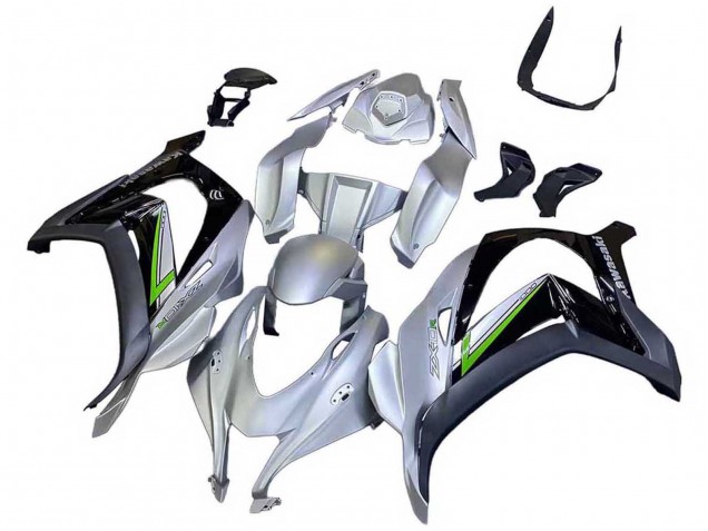 2016-2020 Kawasaki ZX10R Motorcycle Fairing - Silver Green Black UK