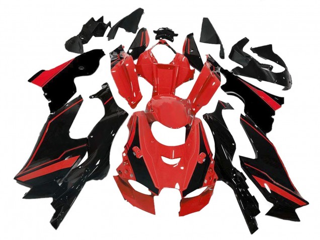 2021-2025 Kawasaki ZX10R Motorcycle Fairings - Red Glossy Black UK