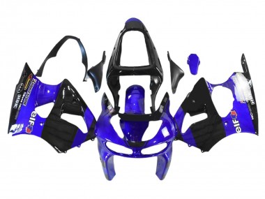 1998-1999 Kawasaki ZX6R Motorcycle Fairings - Blue Glossy Black Elf Bridgestone UK