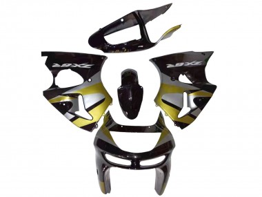 1998-1999 Kawasaki ZX6R Motorcycle Fairings - Glossy Black Silver Yellow UK