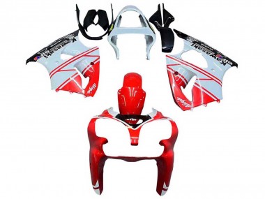 2000-2002 Kawasaki ZX6R Motorcycle Fairings - White Red Black UK