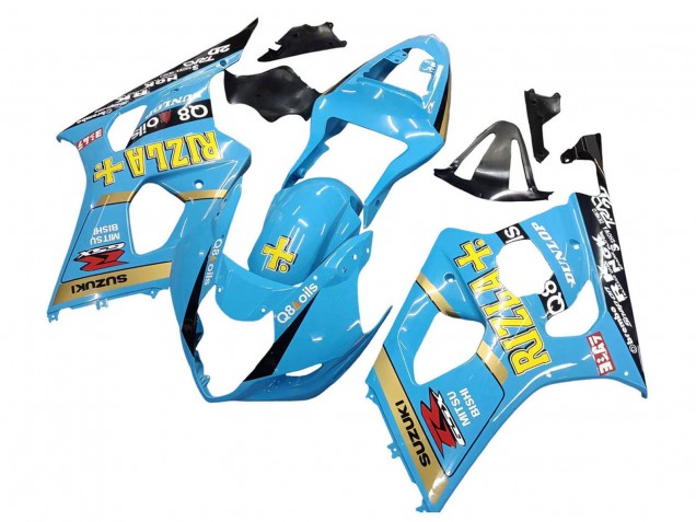 2003-2004 Suzuki GSXR 1000 Motorcycle Fairings - Light Blue Yellow Black Rizla Motul UK