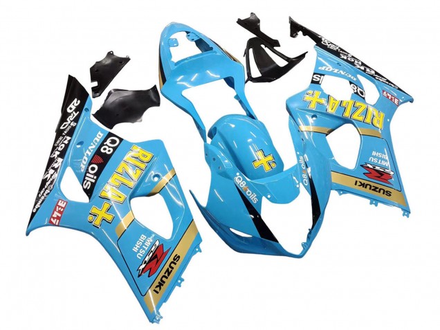 2003-2004 Suzuki GSXR 1000 Motorcycle Fairings - Light Blue Yellow Black Rizla Motul UK