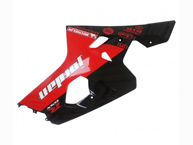 2004-2005 Suzuki GSXR 600 / GSXR 750 Motorcycle Fairings - Glossy Black Red Jordan Michelin UK