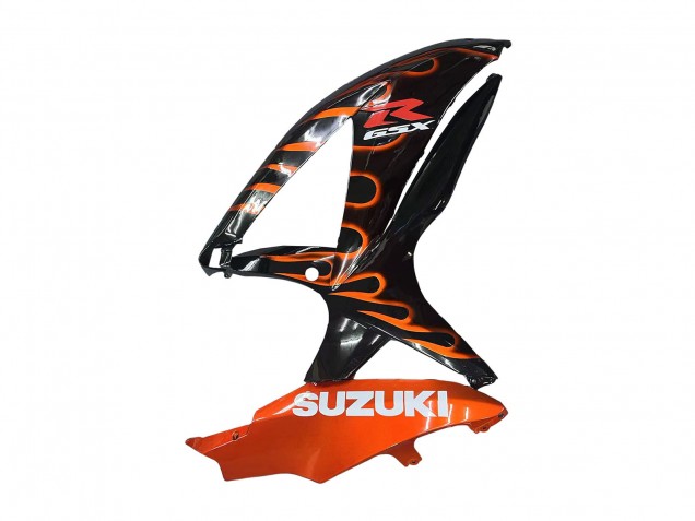 2008-2010 Suzuki GSXR 600 / GSXR 750 Motorcycle Fairings - Glossy Black Orange Flame UK
