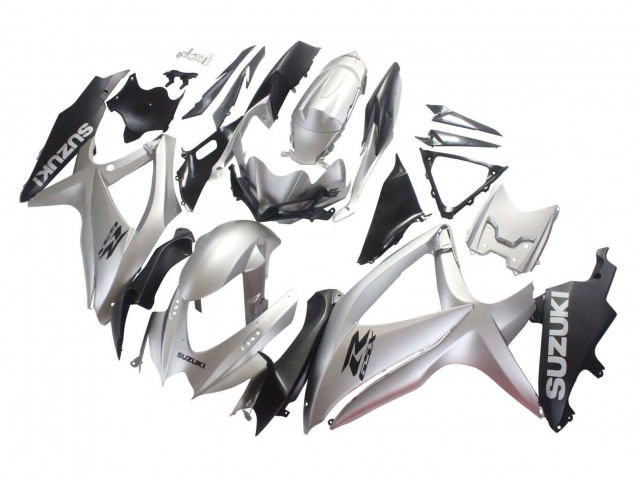 2008-2010 Suzuki GSXR 600 / GSXR 750 Motorcycle Fairings - Silver Matte Black UK