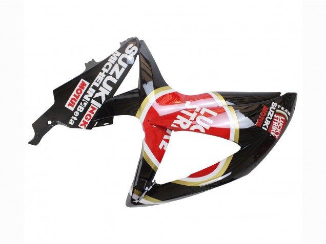 2008-2010 Suzuki GSXR 600 / GSXR 750 Motorcycle Fairings - Glossy Black Red White Motul Lucky Strike UK