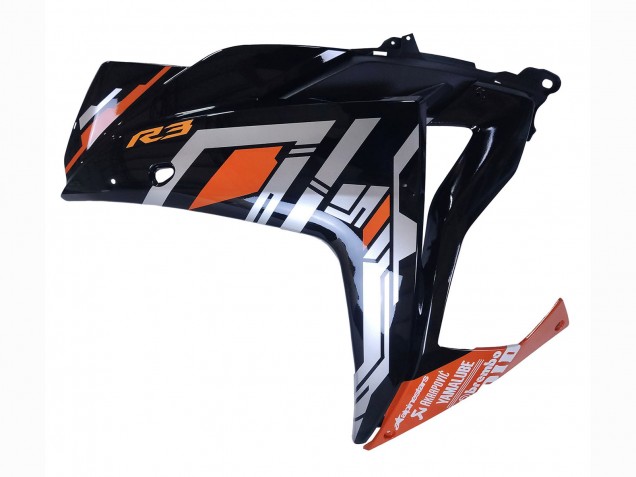 2015-2018 Yamaha YZF R3/R25 Motorcycle Fairings - Blue Orange Silver Yamalube UK