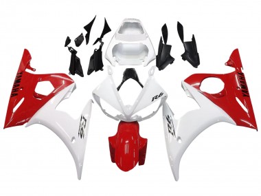 2003-2004 Yamaha YZF R6 Motorcycle Fairings - White Red UK