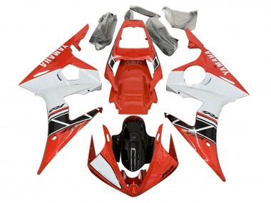 2005 Yamaha YZF 600 R6 Motorcycle Fairings - White Red Glossy Black UK