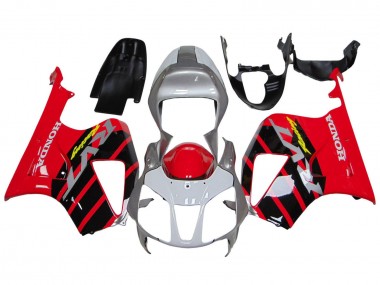 2000-2006 Honda VTR1000 Motorcycle Fairings - Silver Red Black Stripe Racing UK