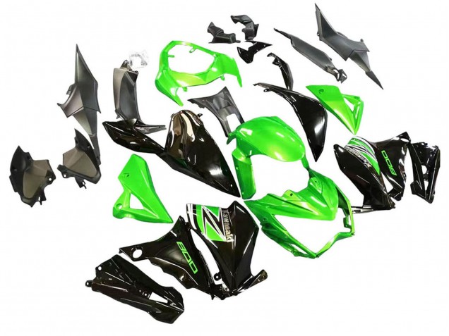 2013-2018 Kawasaki Z800 Motorcycle Fairings - Green Glossy Black UK